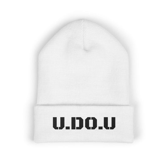 Classic Cuffed Beanie with U.D.O.U. Embroidery - Stylish Winter Hat, Trendy Beanie, Gift for Him/Her, Casual Wear, Outdoor Accessory